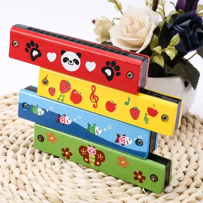 Children's Educational Wooden Harmonica Music Teaching Aids for Pupils Learning Play Musical Instruments 16-Piece Unisex Organ