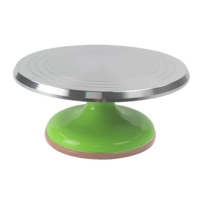 12 Inch Round Aluminum Revolving Cake Decorating Stand Cake Turntable Rotating Cake Stand