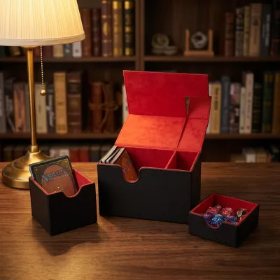 Smart Storage Card Box with Built-in Dice Tray for Card Game Accessories