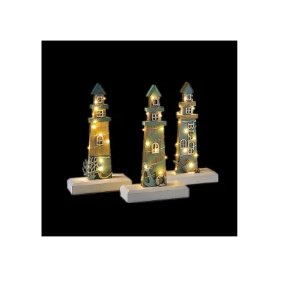 Island Souvenir Wooden LED Lighting Lighthouse for Decorations and Gifts