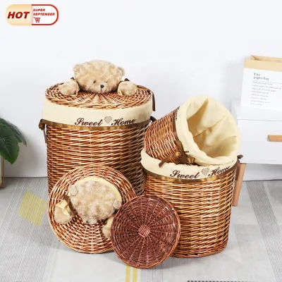 Wholesale Willow Baskets Bulk Wicker Laundry Basket with Toys