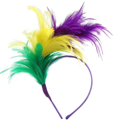 Mardi Gras Decoration Iris Feather Headband Colorful Headband