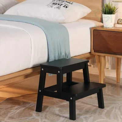 Multi-Purpose Kids 2-Step Wood Step Stool Wooden Ladder Chair for Adults and Children