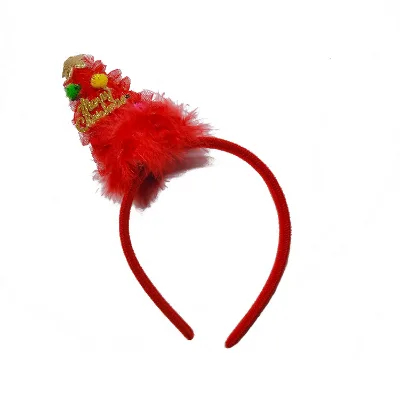 Glowing Christmas Hat Headband Hair Hoop Led Christmas Headband Gifts for Children Merry Christmas Party