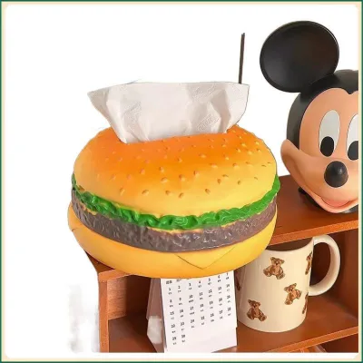 Light Luxury Senior Hamburger Paper Box Funny Creative Home Living Room High-End Bedside Paper Towels Novelty Creative Ornament