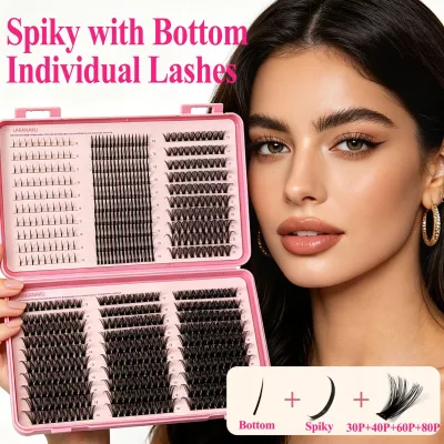 BlingBlang New Style Large-capacity DIY Thick Bottom Spiky Lower Lids Single-cluster Mixed-packaged Segmented False Lashes Book