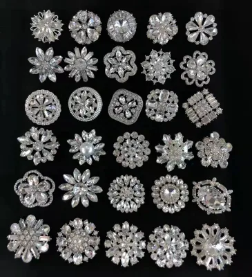 Wholesale Different Designs Rhinestone Brooch Crystal,rhinestone Embellishments for Wedding