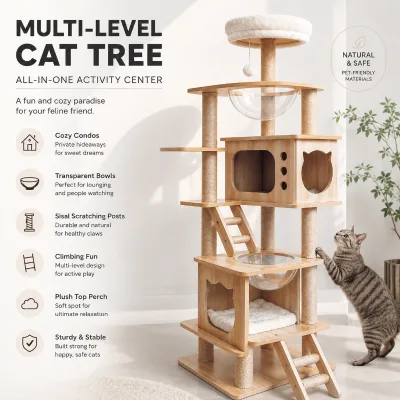 Modern Decorative Cat Tree Cozy Rest Area Ideal Pet Supplies for Cat Lovers