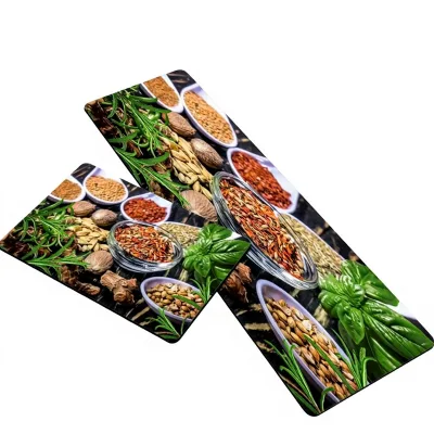 Cross-Border Kitchen Mat Floor Mat 3D Printed Polyester New Chinese Style Water Oil Absorbent Non-Slip Dirt-Resistant Mat