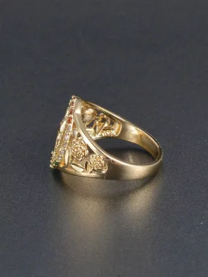 Copper Zircon Rose Gold Plated Inlay Fashionable Trendy Unisex Ring