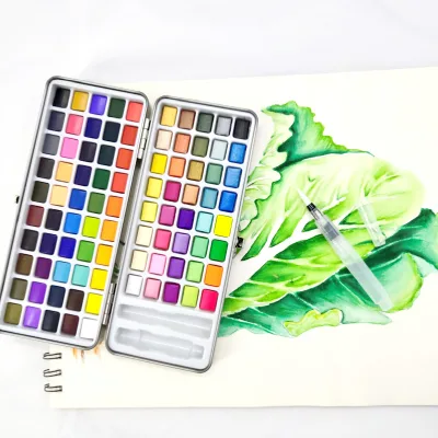 Wholesale Travel Watercolor Paint Solid 100 Colors Painting Watercolor Paint Case for Students and Artist