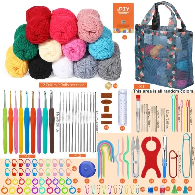 Custom Travelling Knitting Needle Kit Crochet Starter Hook Sets Diy Crochet Kit for Beginners Adults