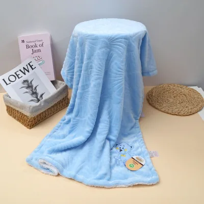 All Season Newborn Cover Blanket Solid Double Layer Infant Quilt for Toddler