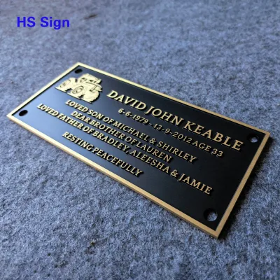 Memorial Plaque Grave Ready to Ship Custom French Humorous Bronze 3D Relief Outdoor Photo Plaque with UV Printing