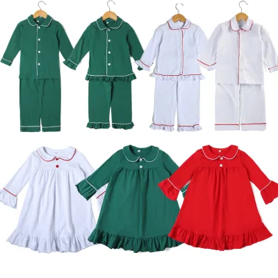 European American Girls Autumn Winter Cross-Borde Christmas Nightgown Set Children Pajamas