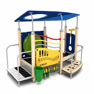 EJPLAY SH014 Multifunctional Plastic Metal Kids Sensory Play Station Outdoor Musical Spinning Rides Activity Panel for