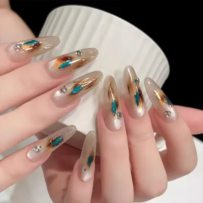 3D Relief Vintage Gilt Leopard Print Nail Art Stickers Self Adhesive Gold Foil Nail Stickers Wholesale