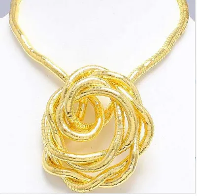Wholesale Gold Silver Plated Women Men Curved Flexible Random Shape Personality Snake Necklace Exaggerated Irregular Necklace