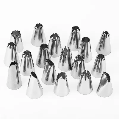Stainless Steel Disposable Round Shape Cake Piping Nozzle Set Cream Accessories Baking & Kitchen Tools
