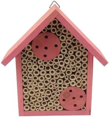 Wooden Painted Insect Hotel Bee & Bird House Feeder Garden Beneficial Insect Habitat