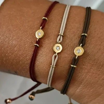 Minimalist String Bracelet With Zircon 18k Gold Plated Zircon Bracelet Friendship Jewelry Stainless Steel Bracelet for Women