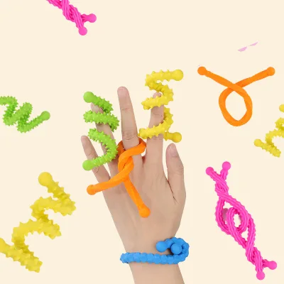 Silicone Cartoon Striped Portable Texture Sensory Stress Relief Stick Children's Educational Twist DIY Welcome Gifts