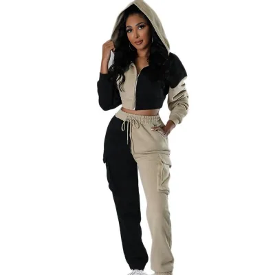 Custom Eco-Friendly Breathable Reversible Plus Size Women's Gym Jogging 2-Piece Sweat Suit Set Polyester/Cotton Casual Loose Fit