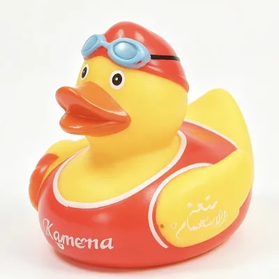Kids Cute Swimmer Athlete Sports Theme OEM ODM Rubber Duck Racing Swimsuit Duck Floating Bath Toy Pool Game Kids Gift Wholesale