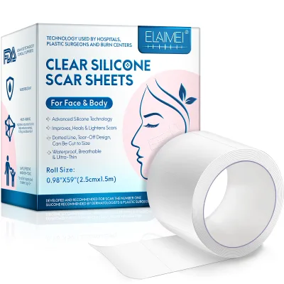 ELAIMEI Waterproof Skin Repair Scars Removal Silicone Scar Gel Tape Rolls for Keloid Scar