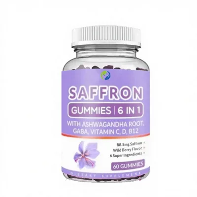 OEM Buy Saffron Extract Supplements Saffron Gummies with Collagen and Ashwagandha GABA Vitamin C D3 B12