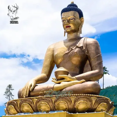Gold Modern Religious Antique Bronze Buddha Statues Handmade Indian Bronze Buddha Statue