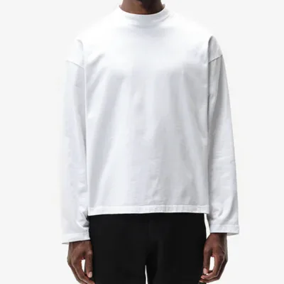 Wholesale Silk Screen Printed Embroidered Washed 100% Cotton Tee Thermal Long Sleeve Shirt Men's Regular Fit for Streetwear