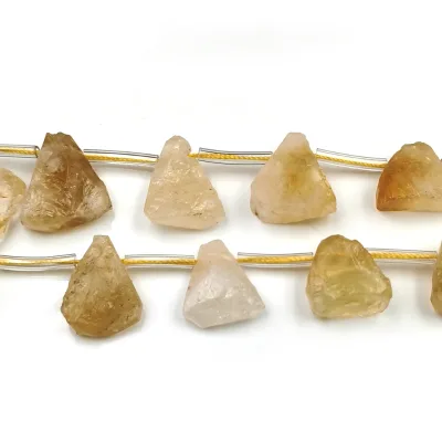 Factory Direct Sale Raw Stone Citrine Nugget Beads Natural Gemstone Loose Strands Irregular Rough Beads for Jewelry Making Set