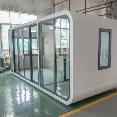 New Product Travel Trailer Apple Cabin  Prefabricated Flat Pack Modular Container House on Wheels
