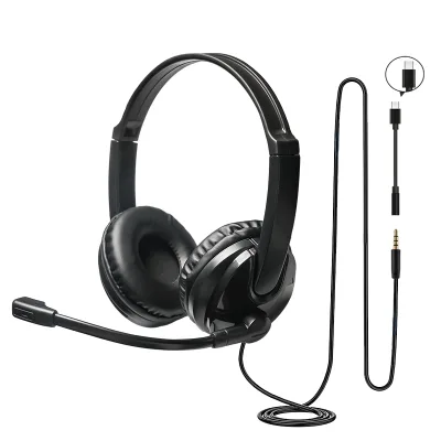 Over-Ear Dynamic Gaming Headset with Microphone Wired Stereo Sound 40mm Speaker Button Control