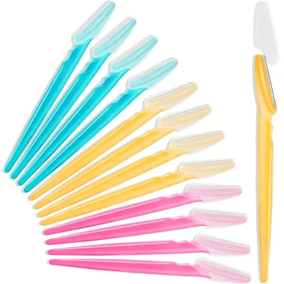 40pcs Pack Micro Eyebrow Razor Trimmer Beauty Tool Safety Eyebrow Shaper Blades Anti-Scratch Facial Hair Remover Knife