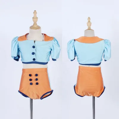 Puff Short Sleeves Open Back Performance Stage Class Jazz Modern Stage Girls Ballet Wear Dance Cropped Tops and Shorts