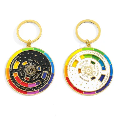 Bview Metal Art Color Wheel Keychain-Aesthetic Gift for Artists Color Spinning Wheel