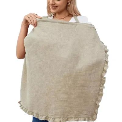 Wholesale Organic Cotton Baby Muslin Blanket Customized Soft Breathable Leaf Pattern Newborn Wrap for Home Travel Nursing Covers