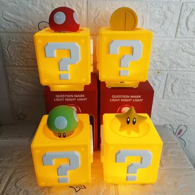 Cross-border Hot Sale Mario Light Question Mark LED Touch Control USB Charging Portable Plastic Compact Night Light Pat Light