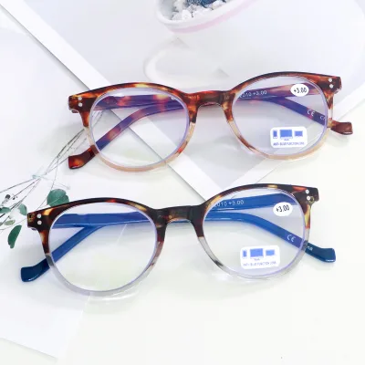 Customized Round Multi Colored Frame Flexible Hinge Anti Blue Light Reading Glasses for Women Men