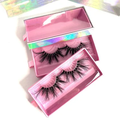 Fluffy Lashes Custom Lashbox Packaging Lashes3d Wholesale Vendor Dramatic 25mm Faux Mink Eyelash Vendor