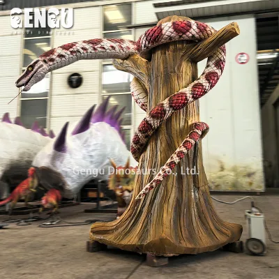 Life-Size Indoor Animatronic Robot Snake Model Forest Animals for Decorations Metal 3D Animatronic Animals for Sale