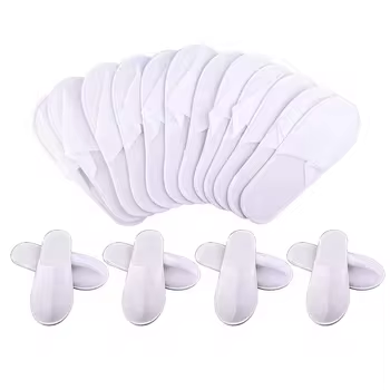 Customizable White Coral Velvet Disposable Hotel Slippers Five-Star Luxury Soft Toe Closure Design Washable for Guests' Travel