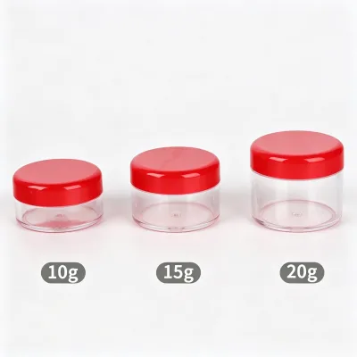High Quality Colored Transparent Cosmetic Cream Jar Round Facial Cream Sample Empty Cream Container