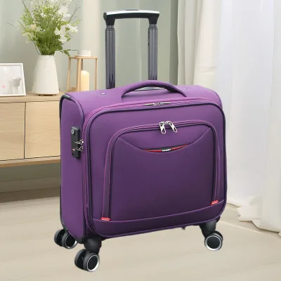 Hardside Expandable 4 Spinner Wheels Cabin Luggage Black 12-18" Carry-On Trolley Bag Oxford Suite case Password Lock Custom LOGO