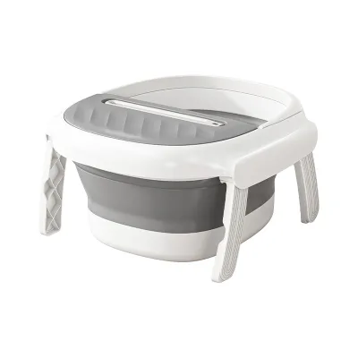 Wholesale Foldable Foot Bath Basin PP TPR with Free Pumice Scrubber Phone Holder Strong Bracket Collapsible Home Spa