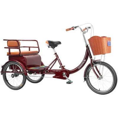 Factory Direct Sale Elderly Leisure Pedal Tricycle Assistant Bicycle with Effective Brake Line System