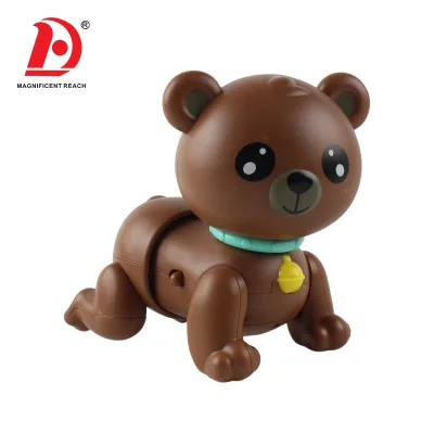 HUADA B/O Funny Electronic Walking Climbing Plastic Bear Figure Toy with Music & Light