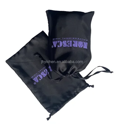 Luxury Custom Logo Satin Drawstring Power Bank Packaging Bag Silk Paint Brushes Dust Pouches